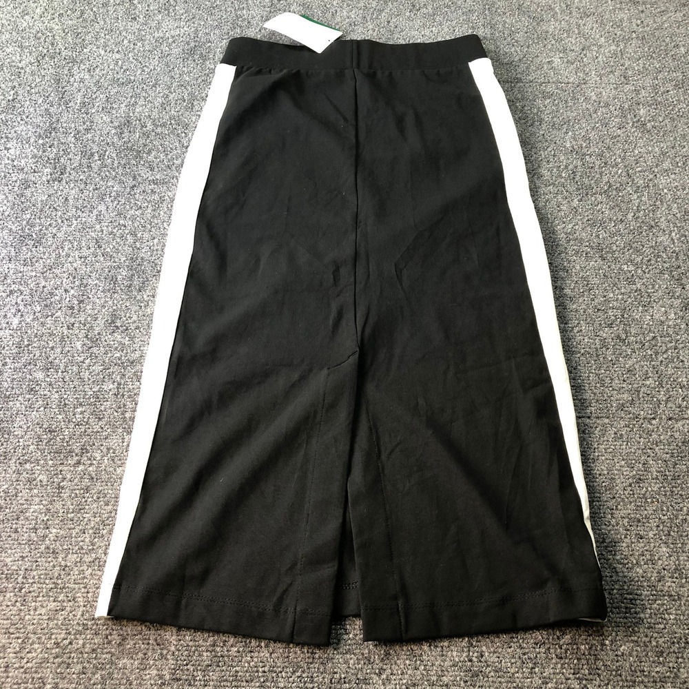 Puma Midi Skirt Black White Stripe Tight Fit High Waist Womens‎ NWT